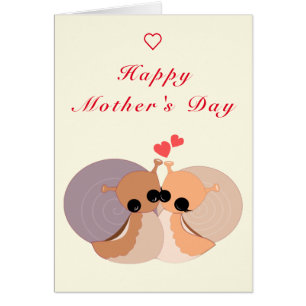 Lycklig Mors dag - Snigel-familjen - Hug Hälsningskort