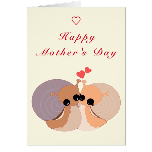 Lycklig Mors dag - Snigel-familjen - Hug Hälsningskort (Framsidan)