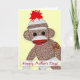 "Lycklig Mors dag!" sock monkey Tattokort Helgkort (Front)