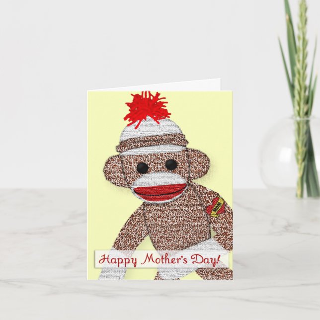 "Lycklig mors dag!", Sock monkeytatueringkortet Kort (Framsida)