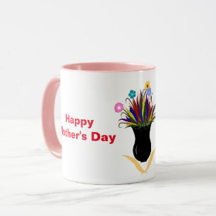 Lycklig Mors dag Söt Flowers Namn Mugg
