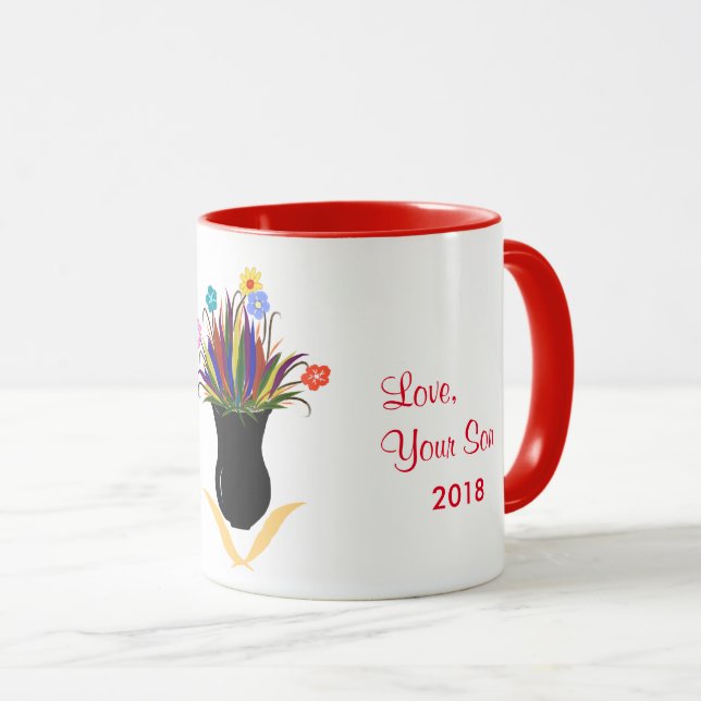 Lycklig Mors dag Söt Flowers Personlig mugg (Framsida höger)