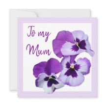 Lycklig Mors dag söt lila Pansy blommigt