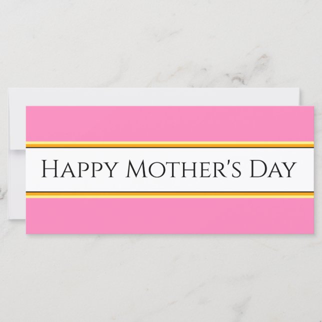 LYCKLIG MORS DAG Söt  Rosa White Rand (Framsida)