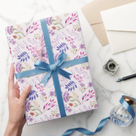 Lycklig Mors dag söt vattenfärgsfärg, ljus blommig Presentpapper