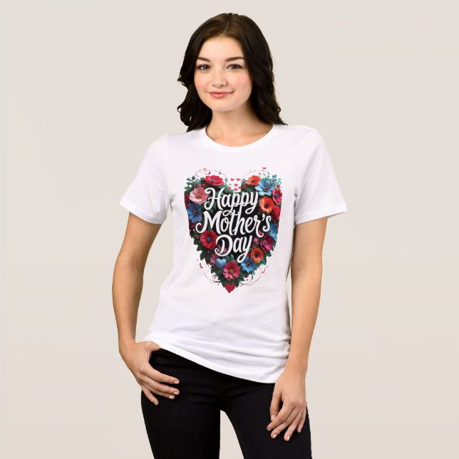 Lycklig Mors dag T Shirt (Framsida Full)