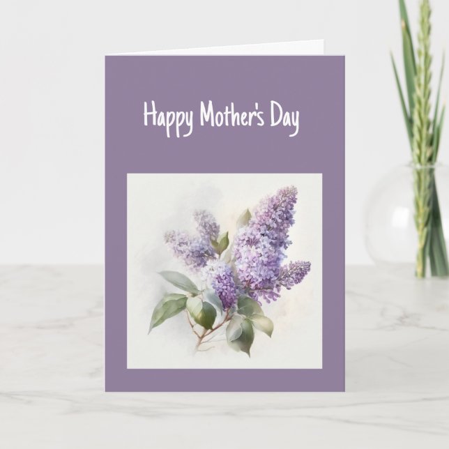 Lycklig Mors dag Tack och Kärlek Du Lilac Kort (Framsida)