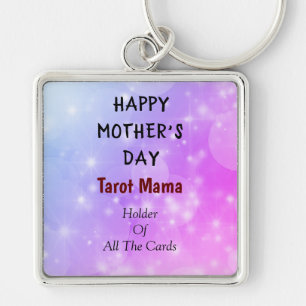 Lycklig Mors dag Tarot Mamma Fyrkantig Silverfärgad Nyckelring