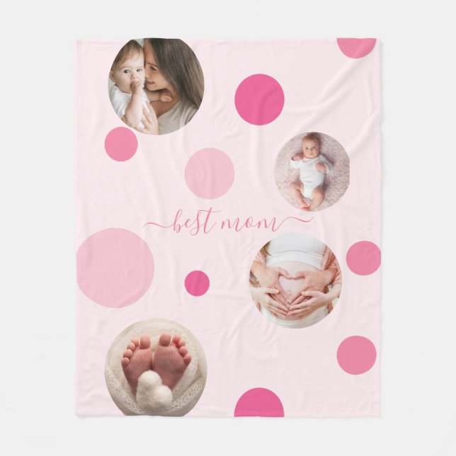 Lycklig Mors dag till det bästa fotot Mamma Fleecefilt (Framsidan)