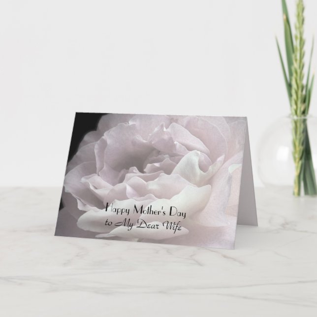 Lycklig Mors dag till Maka, Ro Petals Blommigt Kort (Framsida)