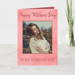 Lycklig Mors dag till min fru med hennes foto Kort
