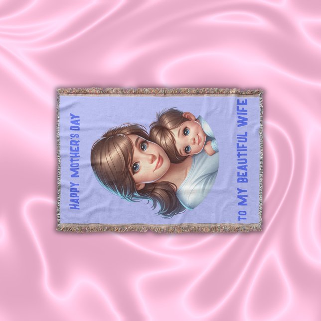 Lycklig Mors dag till min vackra fru | Filt (Skapare uppladdad)