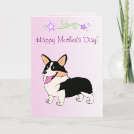 Lycklig Mors dag Tricolor Corgi Kort