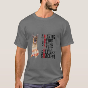 Lycklig Mors dag tyska Shepherd Hund Hund Mamma mo T Shirt