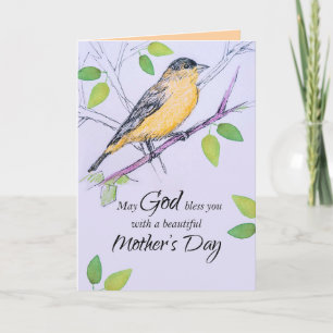 Lycklig Mors dag Välsigna dig Du Goldfinch Bird Kort