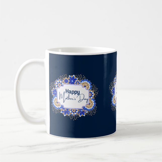 Lycklig Mors dag- Världens bästa Mamma Blue Kaffemugg (Vänster)