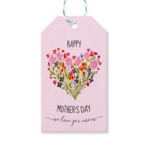 "Lycklig Mors dag" Vattenfärgsblomma Hjärta