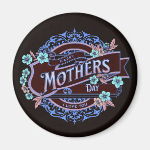 Lycklig Mors dag Victorian Blommigt Flowers Magnet