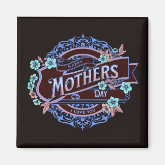 Lycklig Mors dag Victorian Blommigt Flowers Magnet