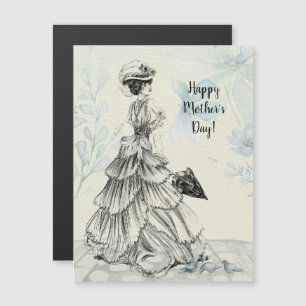 Lycklig Mors dag Victorian Woman Parasol Birds