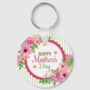 Lycklig mors dag vintage bouquet ram nyckelring