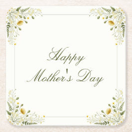 Lycklig Mors dag Vintage Wildblomma Garden Party Underlägg Papper Kvadrat