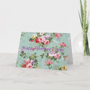 LYCKLIG MORS DAG - VINTAGENS BLOMMIGT KORT