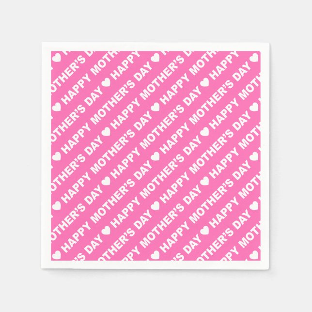 Lycklig Mors dag White om Rosa Pappersservett (Framsidan)