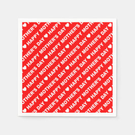 Lycklig Mors dag White på Röda Pappersservett