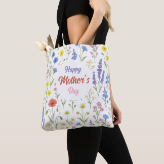 Lycklig Mors dag Wildblommans Tote Bag Tygkasse