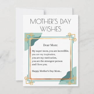 LYCKLIG MORS DAG WISHESE FÖR MIN LEVERANTÖR MAMMA INBJUDNINGAR