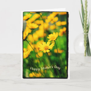 Lycklig mors daggula blommor kort