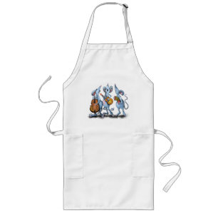 Lycklig Mouse Music Band Apron Roligt Långt Förkläde