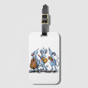 Lycklig Mouse Music Band Funny Luggage Tag Bagagebricka