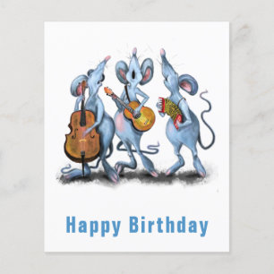 Lycklig Mouse Music Band Roligt Birthday Flyer