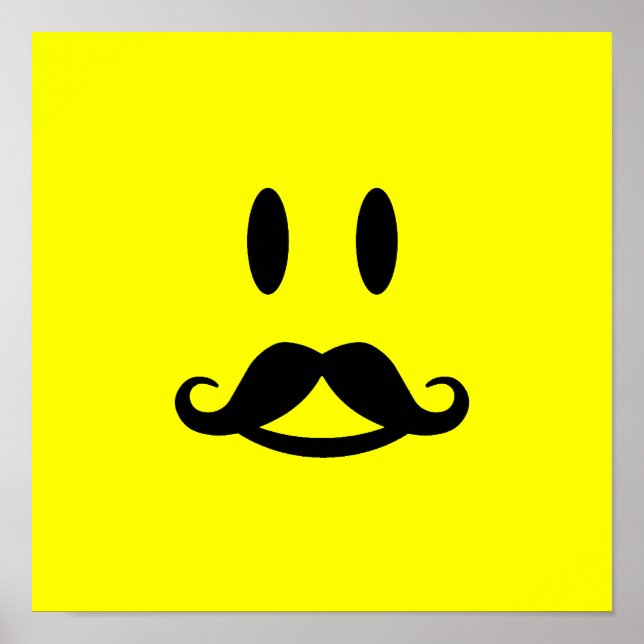 Lycklig Mustache-anpassningsbarna poster (Framsidan)