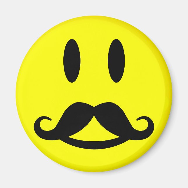 Lycklig Mustache magnet (Framsidan)
