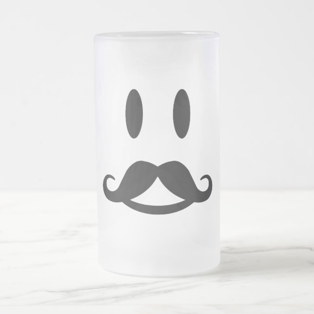Lycklig Mustache mugg - välj stil (Center)