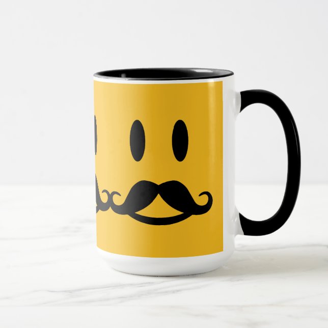 Lycklig Mustache Smiley anpassningsbar mugg (Höger)