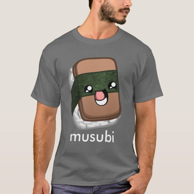 Lycklig Musubi T-tröja Tee Shirt (Framsida)