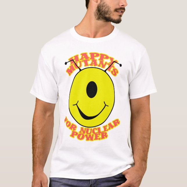 Lycklig Mutants for Nuclear Power T-Shirt (Framsida)