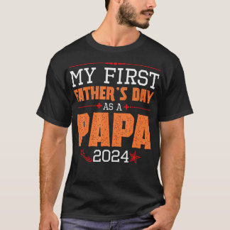 Lycklig My First Fars dag som Pappa 2024-pappa T Shirt