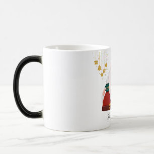 lycklig, mysiga mugg för ett glatt helgdag