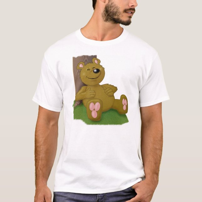 Lycklig nalle tee shirt (Framsida)