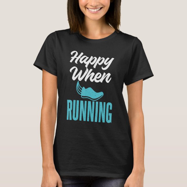 Lycklig när Marathon-Springerna körs T Shirt (Framsida)