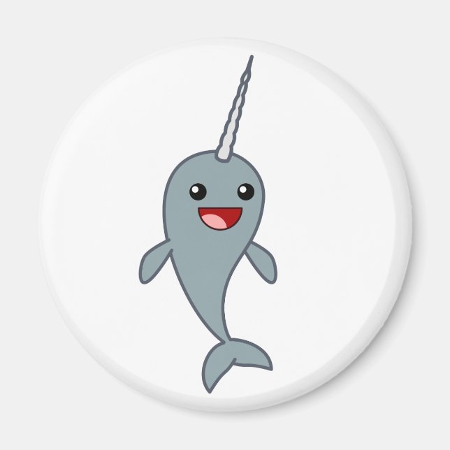 Lycklig Narwhal Magnet (Framsidan)