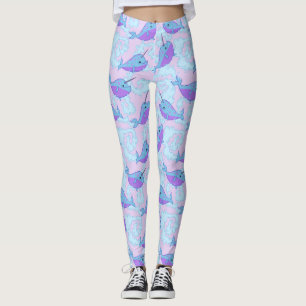 Lycklig Narwhal mönsterdamasker Leggings