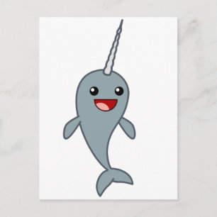 Lycklig Narwhal Vykort