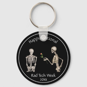 Lycklig National Rad Tech Week och Skeletons Keych Nyckelring