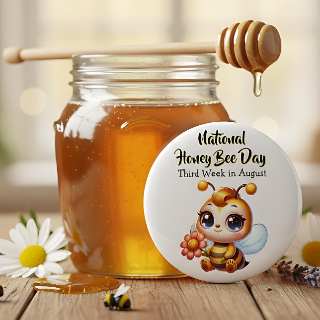 Lycklig nationaldag för honungsbin! knapp (Skapare uppladdad)